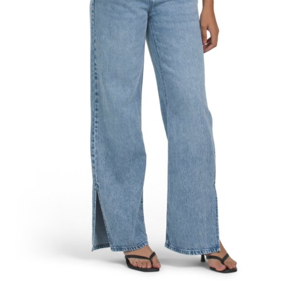 NEW REWASH Knit Denim Relaxed Wide Leg Pants in indigo for women 825 2t7 - Picture 5 of 6